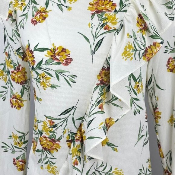 JUNE & HUDSON Floral Ruffle Blouse Sz Medium - Picture 4 of 4